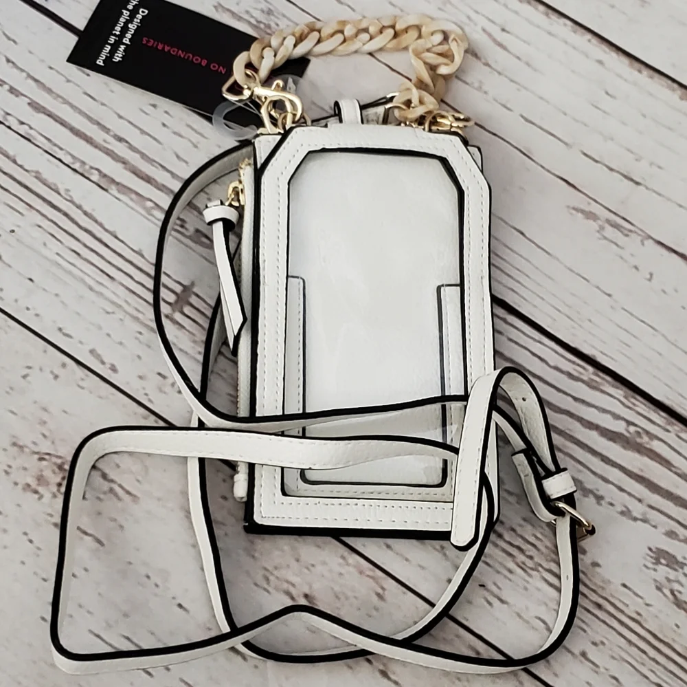 No Boundaries recycled materials women's crossbody phone wallet white